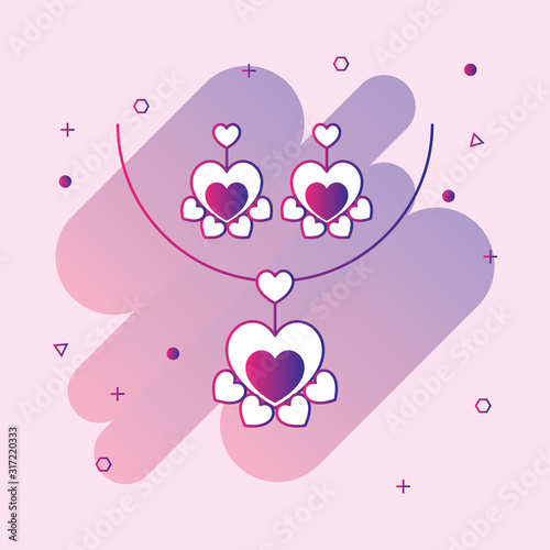  Necklace with heart line icon