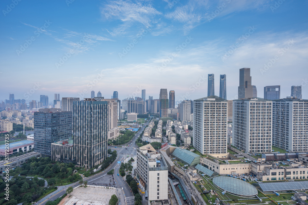 Fototapeta premium Panoramic view of Nanchang, the capital of Jianxi