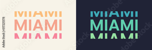 Miami word text in modern minimal style.