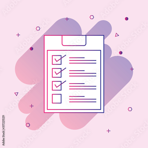  Clipboard checklist line icon