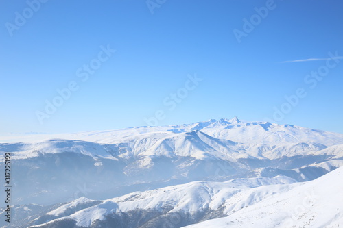 Tsaghkadzor ski resort in Armenia. Beautiful view of the mountains on the top of Tegenis mountains. © Maria Kasimova