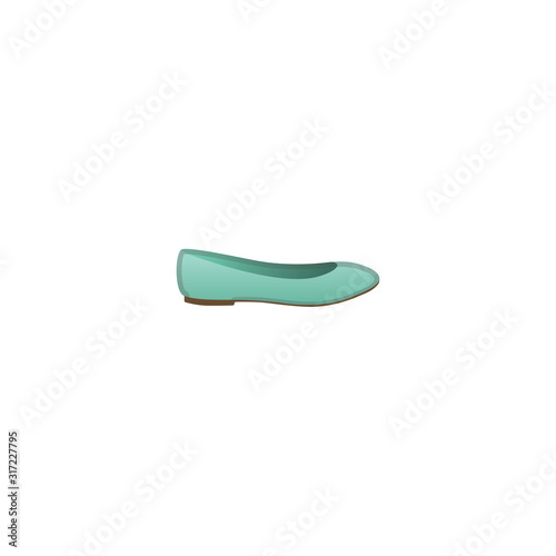 Ballet Flats Shoes Vector Icon. Isolated Women Flats Shoe Emoji, Emoticon Illustration