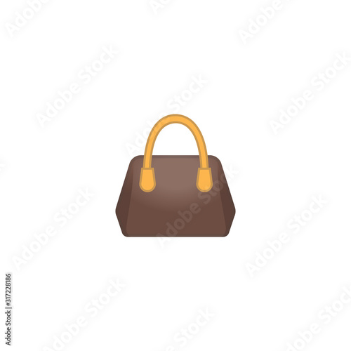 Handbag Vector Icon. Isolated Woman's Handbag Emoji, Emoticon Illustration