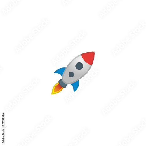 Startup Vector Icon. Isolated Rocket Startup Cartoon Style Emoji, Emoticon Illustration