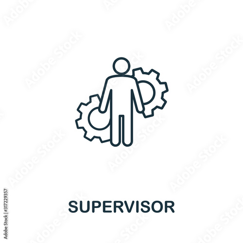 Supervisor line icon. Thin style element from business administration collection. Simple Supervisor icon for web design, apps and software