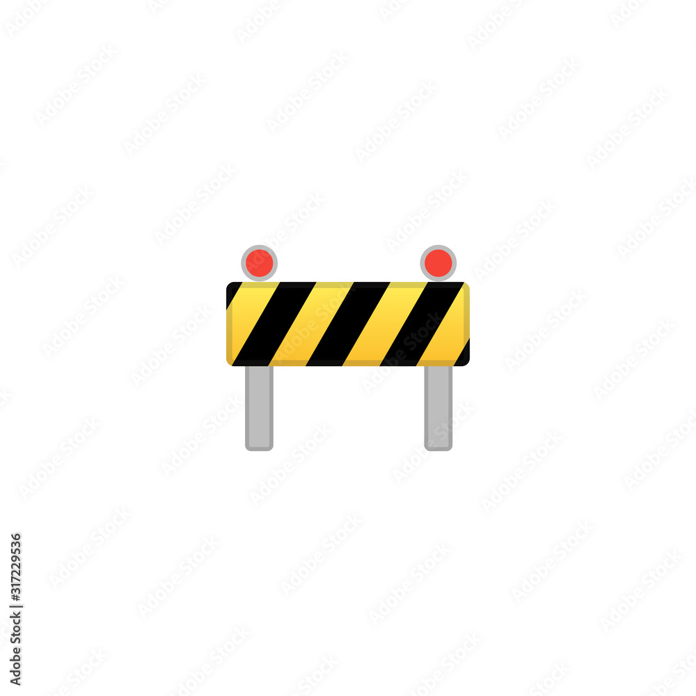 Road Construction Vector Icon. Road Construction Barrier. Isolated Road