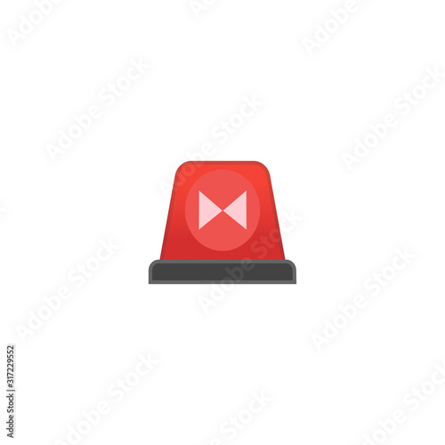 Police Car Light Vector Icon. Isolated Emergency Siren Realistic Emoji, Emoticon Illustration