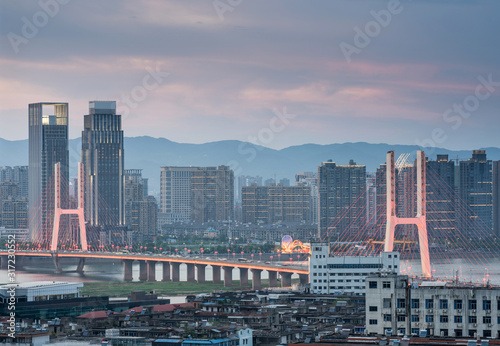Photography named bayi bridge in the night of shanghai china