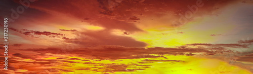 Beautiful sunset sky and clouds with dramatic light  Twilight sky background Orange and red sky and light of the sun-Image