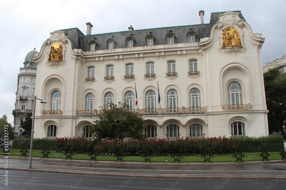 art nouveau building (french embassy) in vienna (austria) 