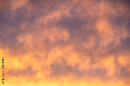 Vibrant orange cloudscape