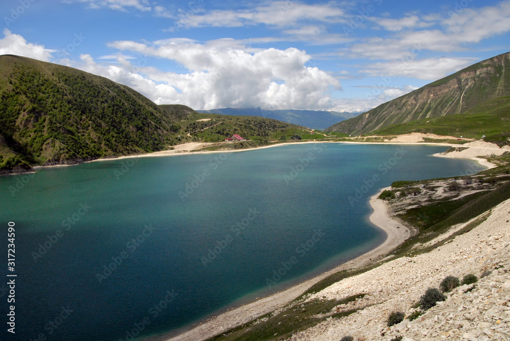 View at beautiful Kazenoyam lake. Chechnya (Chechen Republic), Russia, Caucasus.