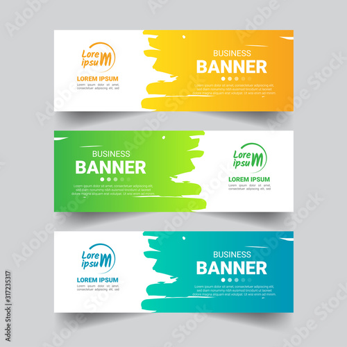 Set of abstract banners with watercolors splash design.can be used for workflow layout, diagram, web design. Creative banner, label vector.