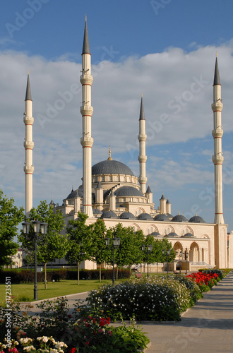 Akhmad Kadyrov Mosque (also known as "The Heart of Chechnya"). Grozny, Chechnya (Chechen Republic), Russia, Caucasus.