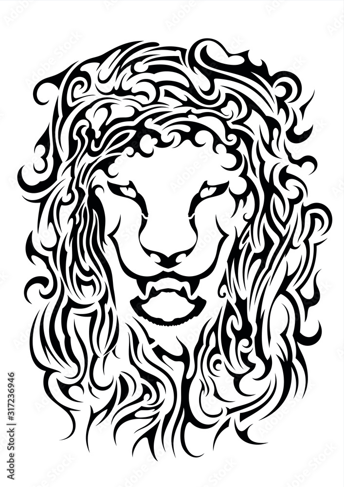 Fototapeta premium lion abstract tattoo sticker logotype