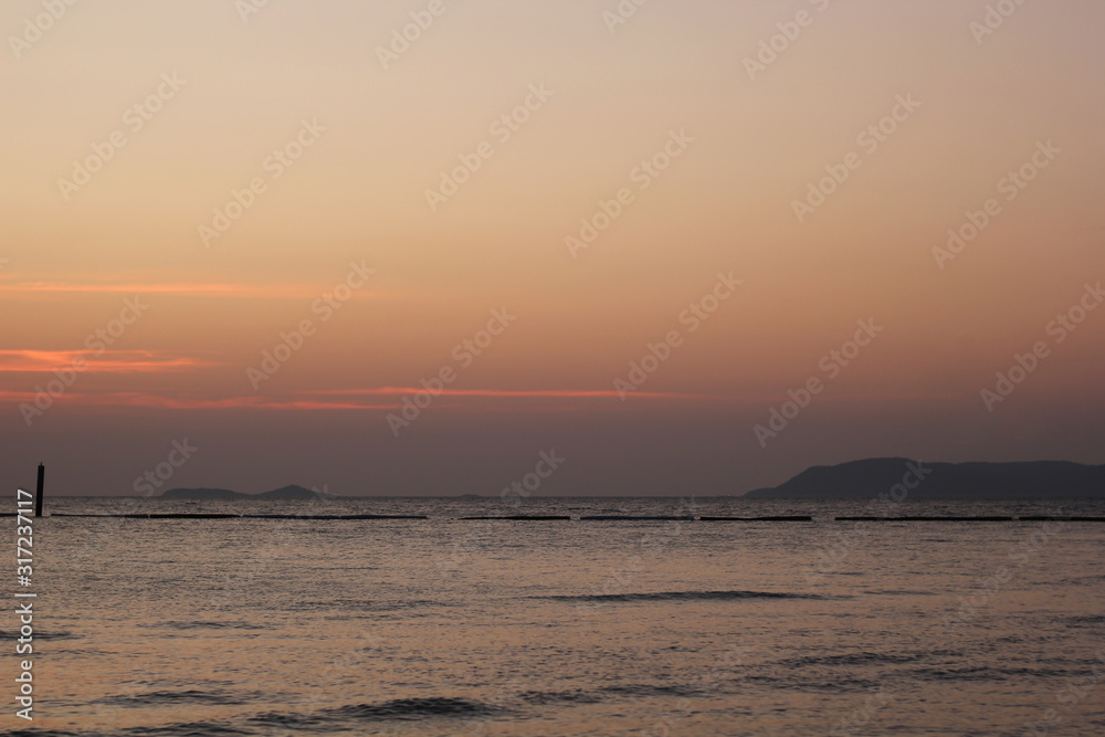 Sky background.  Sea Background Element of design.Atmosphere of the sea at sunset
