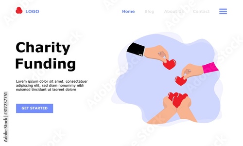 Charity Funding Vector Illustration Concept, Suitable for web landing page, ui,  mobile app, editorial design, flyer, banner, and other related occasion
