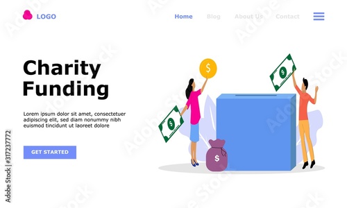 Charity Funding Vector Illustration Concept, Suitable for web landing page, ui, mobile app, editorial design, flyer, banner, and other related occasion