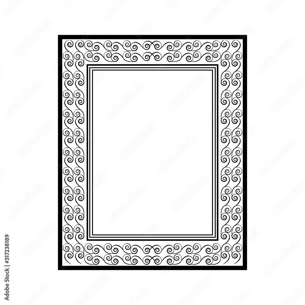 Frame with wavy line. Fashion graphic background. Modern stylish abstract texture. Monochrome template for prints, textiles, wrapping, wallpaper, photo, etc. Design element. Vector illustration. Frame with wavy line. Fashion graphic background. Modern stylish abstract texture. Monochrome template for prints, textiles, wrapping, wallpaper, photo, etc. Design element. Vector illustration.
