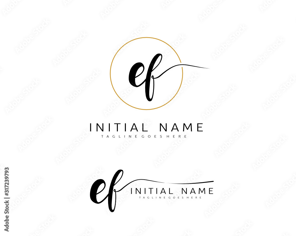 E F EF Initial handwriting logo vector. Hand lettering for designs. E F EF Initial handwriting logo vector. Hand lettering for designs.