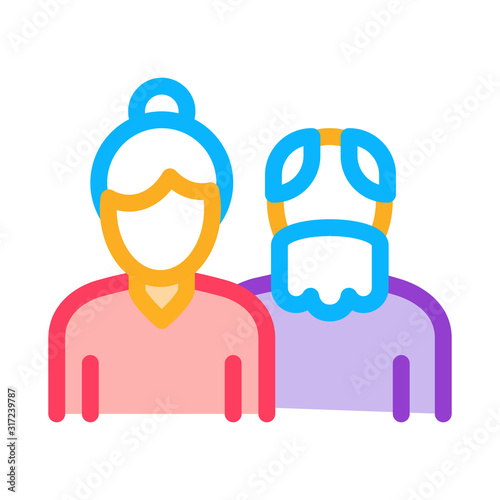 Grandparents Icon Vector. Outline Grandparents Sign. Isolated Contour Symbol Illustration