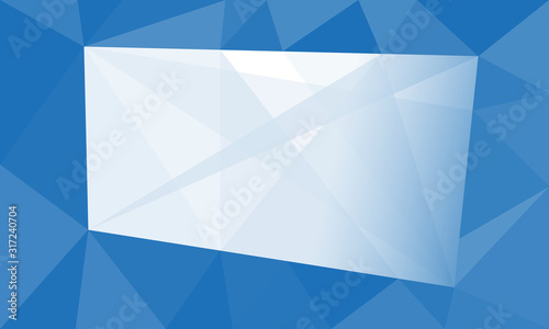 Hintergrund mit geometrischen Formen und Feld für eigenen Text in blau