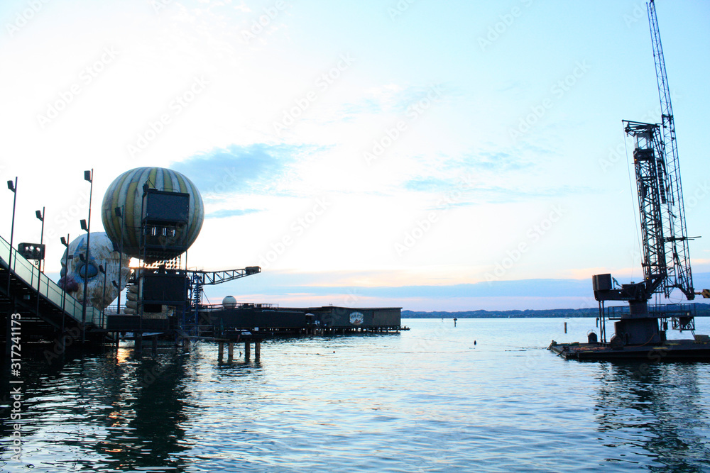 Bregenz, Vorarlberg / Austria - June 06 2019: Floating open-air theater stage.