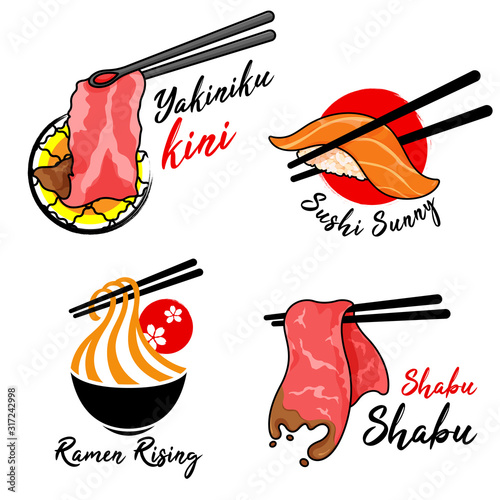 Japanese food logo vector.