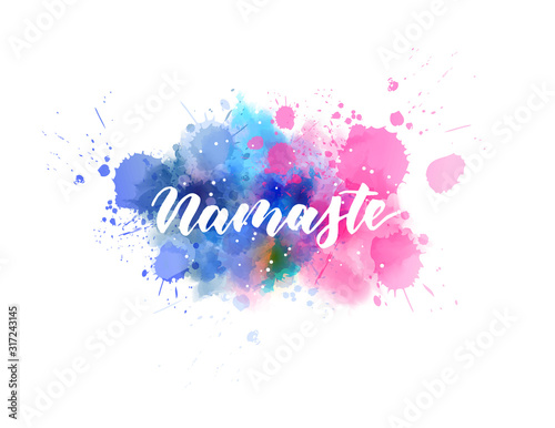 Namaste lettering on watercolor background © Artlana