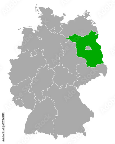 Karte von Brandenburg in Deutschland