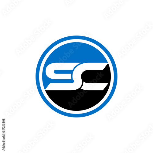 Initial letter template SC logo or CS logo in a circle