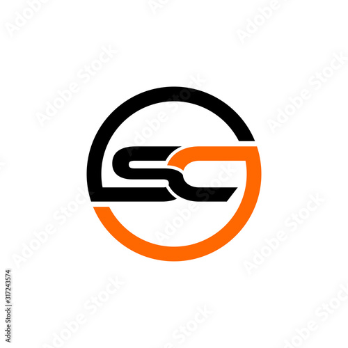 Initial letter template SC logo or CS logo in a circle