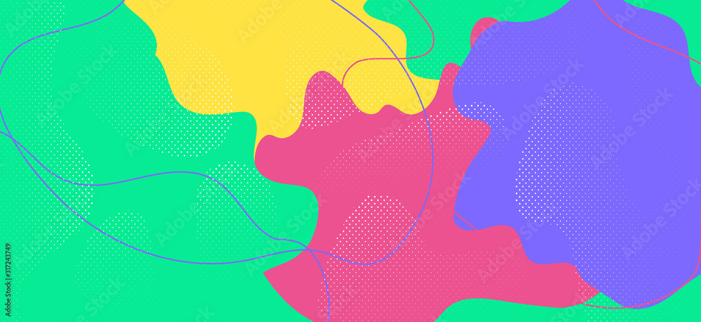 Multicolor Memphis Poster. Fashion Abstract Multicolor Memphis Poster. Fashion Abstract