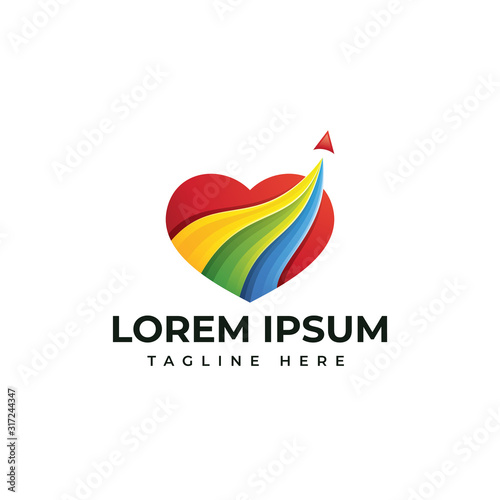 Free Download Love travel logo design template - GFXLoad