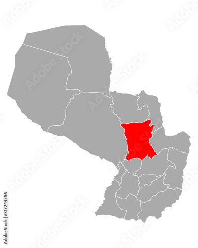 Karte von San Pedro in Paraguay