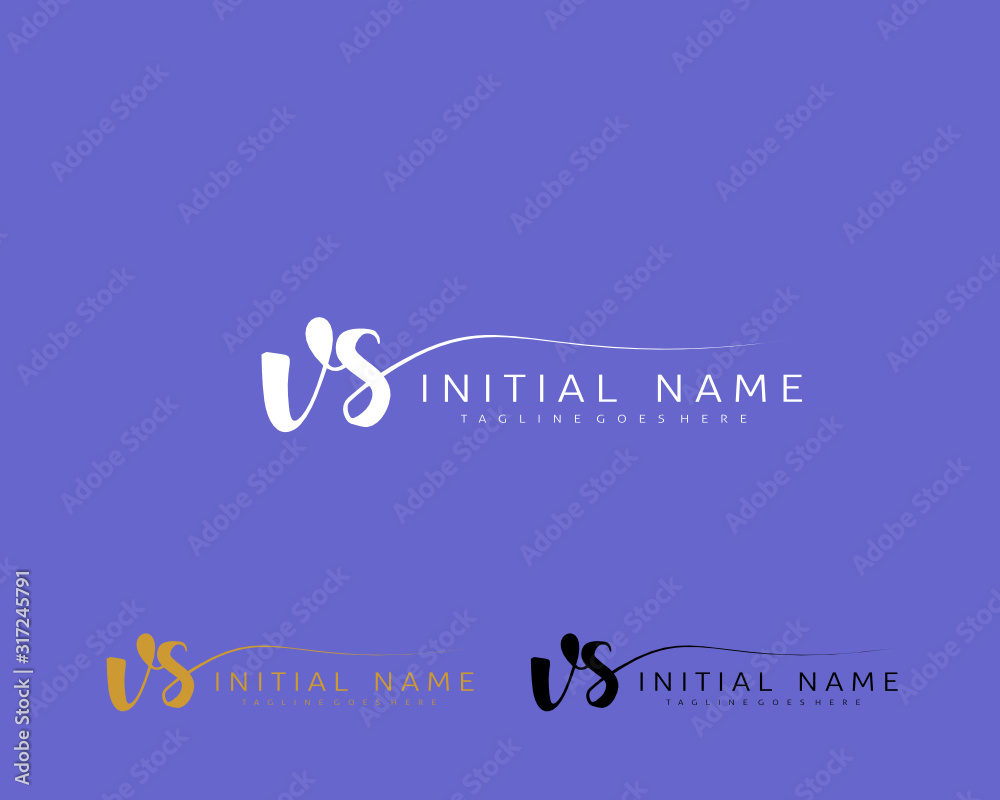 V S VS Initial handwriting logo vector. Hand lettering for designs. V S VS Initial handwriting logo vector. Hand lettering for designs.