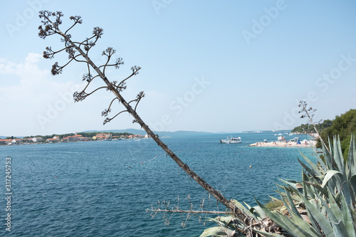 Ufer und Fähre in Adria in Kroatien