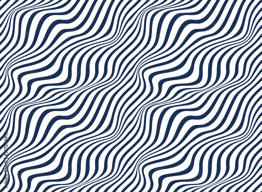 Abstract lines seamless pattern with optical illusion, vector background with parallel stripes op art, lined design minimalistic wallpaper or website background.