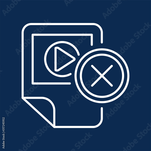 Multimedia player removal blue monochrome linear icon