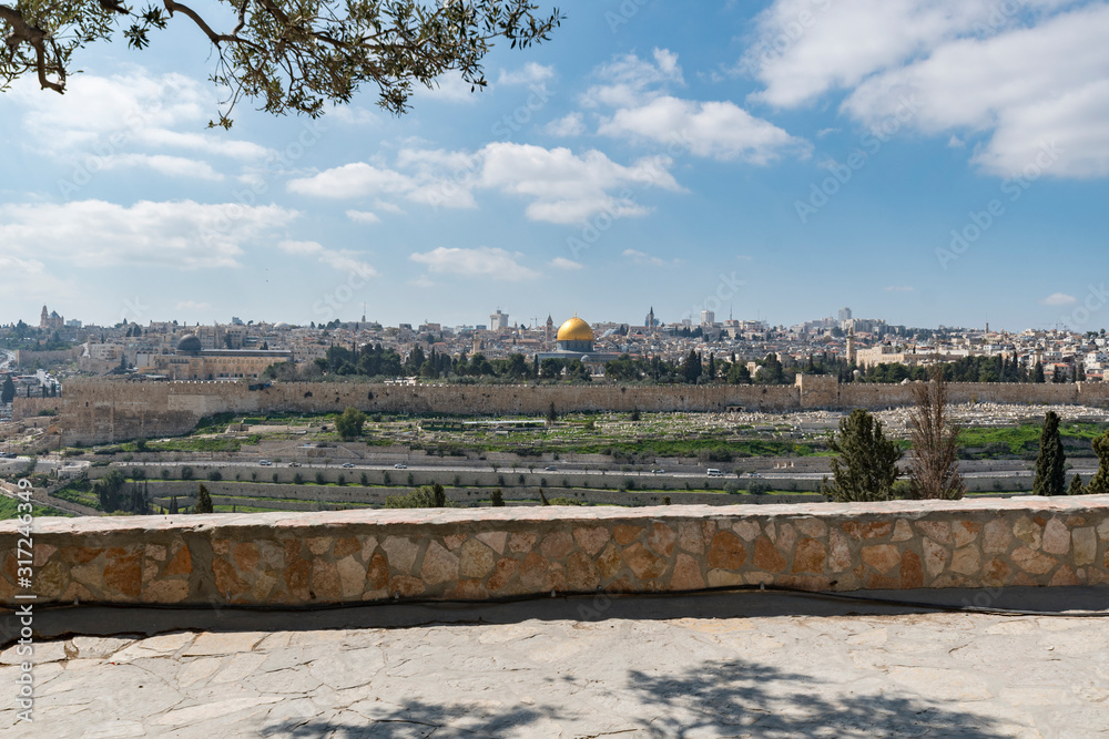 View of Mount of Olives in Jerusalem, Israel.