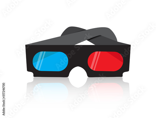 Modern 3D cinema glasses, flat design