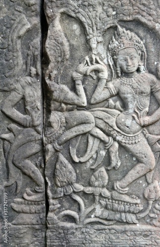 Devata Carvings Angkor Wat  Cambodia.