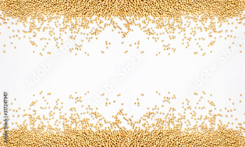 soybean on a white background Top view. photo