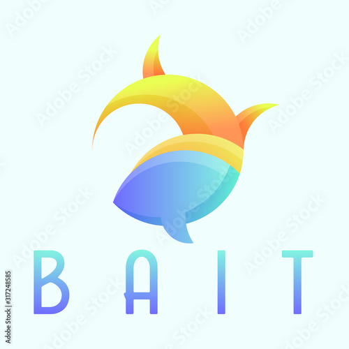 bait logo/icon. Isolated on white vector. Golden ration. Nature and animal logo.