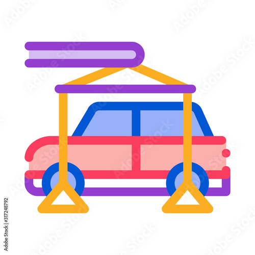 Evacuating Car Icon Vector. Outline Evacuating Car Sign. Isolated Contour Symbol Illustration