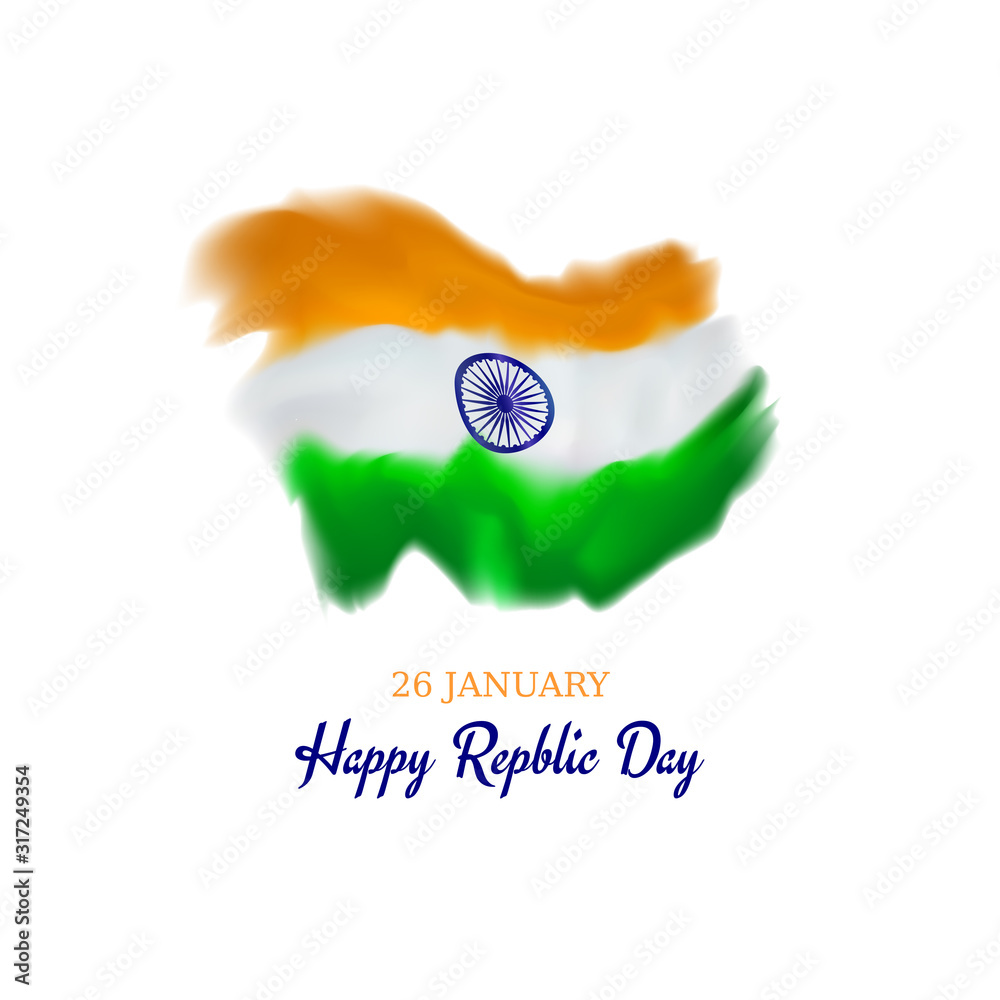 26 january india republic day. Stylized indian flag on a white background.  Vector indian background. Vector republic day poster. National poster. Web  holiday banner Stock Vector | Adobe Stock