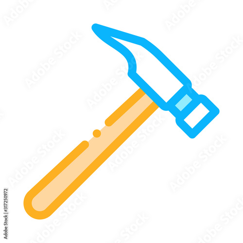 Shoe Fix Hammer Icon Vector. Outline Shoe Fix Hammer Sign. Isolated Contour Symbol Illustration