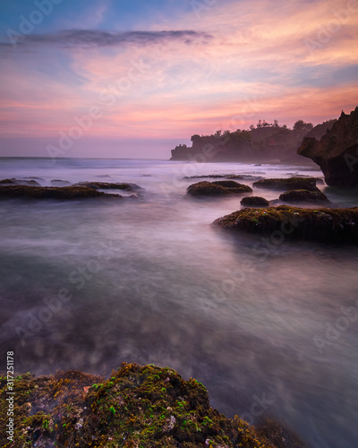 Magical sunset at Bluluk or Mbluluk Beach HDR processed. New beach explored near Gunungkidul