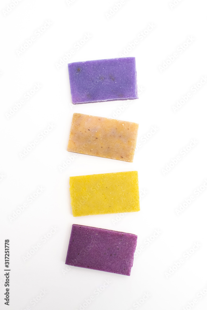 Handmade soap on a white background, isolated. Handmade soap on a white background, isolated.