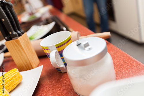 Φωτογραφία Kaffee Tasse Milch Pott Zucker